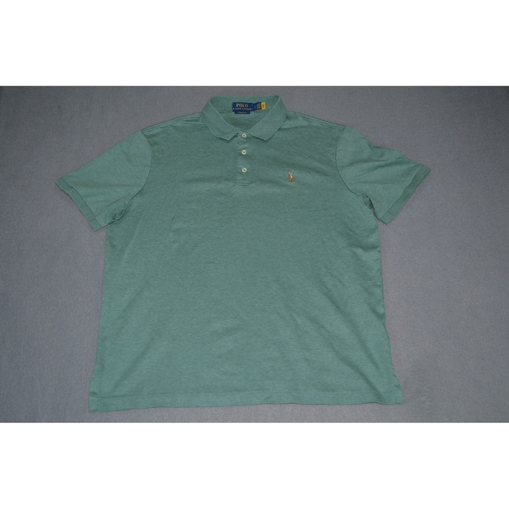 Polo Ralph Lauren Men's Classic Fit Soft Cotton Polo Shirt Flesh Pony Sz L Green